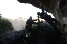 Bouldering in Hueco Tanks on 02/02/2019 with Blue Lizard Climbing and Yoga

Filename: SRM_20190202_1713560.jpg
Aperture: f/7.1
Shutter Speed: 1/160
Body: Canon EOS-1D Mark II
Lens: Canon EF 16-35mm f/2.8 L