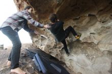 Bouldering in Hueco Tanks on 02/02/2019 with Blue Lizard Climbing and Yoga

Filename: SRM_20190202_1749130.jpg
Aperture: f/4.0
Shutter Speed: 1/250
Body: Canon EOS-1D Mark II
Lens: Canon EF 16-35mm f/2.8 L