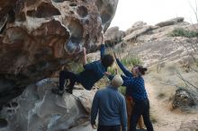 Bouldering in Hueco Tanks on 02/09/2019 with Blue Lizard Climbing and Yoga

Filename: SRM_20190209_1008160.jpg
Aperture: f/3.5
Shutter Speed: 1/500
Body: Canon EOS-1D Mark II
Lens: Canon EF 50mm f/1.8 II