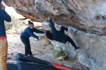 Bouldering in Hueco Tanks on 02/09/2019 with Blue Lizard Climbing and Yoga

Filename: SRM_20190209_1031390.jpg
Aperture: f/2.8
Shutter Speed: 1/320
Body: Canon EOS-1D Mark II
Lens: Canon EF 50mm f/1.8 II