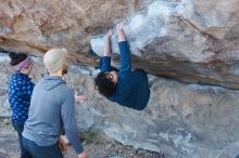 Bouldering in Hueco Tanks on 02/09/2019 with Blue Lizard Climbing and Yoga

Filename: SRM_20190209_1032040.jpg
Aperture: f/2.8
Shutter Speed: 1/320
Body: Canon EOS-1D Mark II
Lens: Canon EF 50mm f/1.8 II