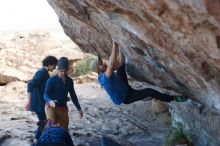 Bouldering in Hueco Tanks on 02/09/2019 with Blue Lizard Climbing and Yoga

Filename: SRM_20190209_1035210.jpg
Aperture: f/2.8
Shutter Speed: 1/640
Body: Canon EOS-1D Mark II
Lens: Canon EF 50mm f/1.8 II