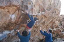 Bouldering in Hueco Tanks on 02/09/2019 with Blue Lizard Climbing and Yoga

Filename: SRM_20190209_1040490.jpg
Aperture: f/3.2
Shutter Speed: 1/1000
Body: Canon EOS-1D Mark II
Lens: Canon EF 50mm f/1.8 II