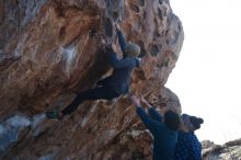 Bouldering in Hueco Tanks on 02/09/2019 with Blue Lizard Climbing and Yoga

Filename: SRM_20190209_1047110.jpg
Aperture: f/4.0
Shutter Speed: 1/1000
Body: Canon EOS-1D Mark II
Lens: Canon EF 50mm f/1.8 II