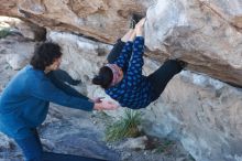 Bouldering in Hueco Tanks on 02/09/2019 with Blue Lizard Climbing and Yoga

Filename: SRM_20190209_1048440.jpg
Aperture: f/4.0
Shutter Speed: 1/200
Body: Canon EOS-1D Mark II
Lens: Canon EF 50mm f/1.8 II