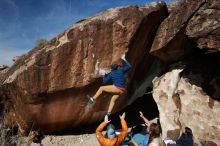Bouldering in Hueco Tanks on 02/09/2019 with Blue Lizard Climbing and Yoga

Filename: SRM_20190209_1159160.jpg
Aperture: f/5.6
Shutter Speed: 1/250
Body: Canon EOS-1D Mark II
Lens: Canon EF 16-35mm f/2.8 L