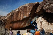 Bouldering in Hueco Tanks on 02/09/2019 with Blue Lizard Climbing and Yoga

Filename: SRM_20190209_1201270.jpg
Aperture: f/5.6
Shutter Speed: 1/250
Body: Canon EOS-1D Mark II
Lens: Canon EF 16-35mm f/2.8 L