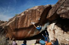 Bouldering in Hueco Tanks on 02/09/2019 with Blue Lizard Climbing and Yoga

Filename: SRM_20190209_1201370.jpg
Aperture: f/5.6
Shutter Speed: 1/250
Body: Canon EOS-1D Mark II
Lens: Canon EF 16-35mm f/2.8 L