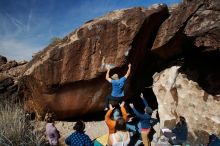 Bouldering in Hueco Tanks on 02/09/2019 with Blue Lizard Climbing and Yoga

Filename: SRM_20190209_1201420.jpg
Aperture: f/5.6
Shutter Speed: 1/250
Body: Canon EOS-1D Mark II
Lens: Canon EF 16-35mm f/2.8 L