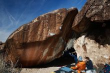 Bouldering in Hueco Tanks on 02/09/2019 with Blue Lizard Climbing and Yoga

Filename: SRM_20190209_1204540.jpg
Aperture: f/5.6
Shutter Speed: 1/250
Body: Canon EOS-1D Mark II
Lens: Canon EF 16-35mm f/2.8 L