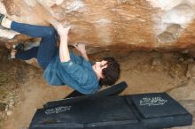 Bouldering in Hueco Tanks on 02/09/2019 with Blue Lizard Climbing and Yoga

Filename: SRM_20190209_1516290.jpg
Aperture: f/4.0
Shutter Speed: 1/320
Body: Canon EOS-1D Mark II
Lens: Canon EF 50mm f/1.8 II