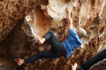 Bouldering in Hueco Tanks on 02/09/2019 with Blue Lizard Climbing and Yoga

Filename: SRM_20190209_1523350.jpg
Aperture: f/4.0
Shutter Speed: 1/500
Body: Canon EOS-1D Mark II
Lens: Canon EF 50mm f/1.8 II