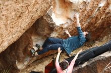 Bouldering in Hueco Tanks on 02/09/2019 with Blue Lizard Climbing and Yoga

Filename: SRM_20190209_1525440.jpg
Aperture: f/4.0
Shutter Speed: 1/320
Body: Canon EOS-1D Mark II
Lens: Canon EF 50mm f/1.8 II