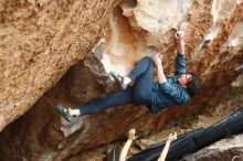 Bouldering in Hueco Tanks on 02/09/2019 with Blue Lizard Climbing and Yoga

Filename: SRM_20190209_1525510.jpg
Aperture: f/4.0
Shutter Speed: 1/320
Body: Canon EOS-1D Mark II
Lens: Canon EF 50mm f/1.8 II