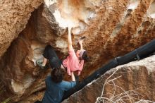 Bouldering in Hueco Tanks on 02/09/2019 with Blue Lizard Climbing and Yoga

Filename: SRM_20190209_1530510.jpg
Aperture: f/4.0
Shutter Speed: 1/250
Body: Canon EOS-1D Mark II
Lens: Canon EF 50mm f/1.8 II