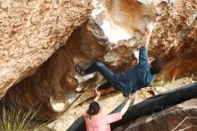 Bouldering in Hueco Tanks on 02/09/2019 with Blue Lizard Climbing and Yoga

Filename: SRM_20190209_1535380.jpg
Aperture: f/4.0
Shutter Speed: 1/500
Body: Canon EOS-1D Mark II
Lens: Canon EF 50mm f/1.8 II