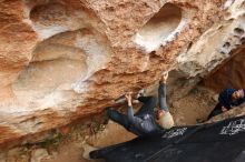 Bouldering in Hueco Tanks on 02/09/2019 with Blue Lizard Climbing and Yoga

Filename: SRM_20190209_1546130.jpg
Aperture: f/5.6
Shutter Speed: 1/320
Body: Canon EOS-1D Mark II
Lens: Canon EF 16-35mm f/2.8 L