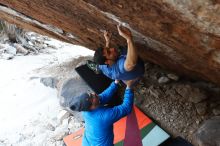 Bouldering in Hueco Tanks on 02/09/2019 with Blue Lizard Climbing and Yoga

Filename: SRM_20190209_1649580.jpg
Aperture: f/4.5
Shutter Speed: 1/400
Body: Canon EOS-1D Mark II
Lens: Canon EF 16-35mm f/2.8 L