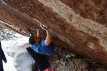 Bouldering in Hueco Tanks on 02/09/2019 with Blue Lizard Climbing and Yoga

Filename: SRM_20190209_1656390.jpg
Aperture: f/5.6
Shutter Speed: 1/250
Body: Canon EOS-1D Mark II
Lens: Canon EF 16-35mm f/2.8 L