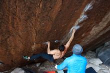 Bouldering in Hueco Tanks on 02/09/2019 with Blue Lizard Climbing and Yoga

Filename: SRM_20190209_1711040.jpg
Aperture: f/5.6
Shutter Speed: 1/250
Body: Canon EOS-1D Mark II
Lens: Canon EF 16-35mm f/2.8 L