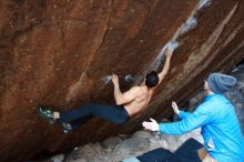 Bouldering in Hueco Tanks on 02/09/2019 with Blue Lizard Climbing and Yoga

Filename: SRM_20190209_1711430.jpg
Aperture: f/5.0
Shutter Speed: 1/250
Body: Canon EOS-1D Mark II
Lens: Canon EF 16-35mm f/2.8 L