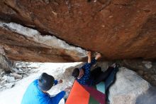 Bouldering in Hueco Tanks on 02/09/2019 with Blue Lizard Climbing and Yoga

Filename: SRM_20190209_1720030.jpg
Aperture: f/5.6
Shutter Speed: 1/250
Body: Canon EOS-1D Mark II
Lens: Canon EF 16-35mm f/2.8 L