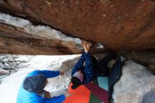 Bouldering in Hueco Tanks on 02/09/2019 with Blue Lizard Climbing and Yoga

Filename: SRM_20190209_1721100.jpg
Aperture: f/5.6
Shutter Speed: 1/250
Body: Canon EOS-1D Mark II
Lens: Canon EF 16-35mm f/2.8 L