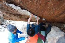 Bouldering in Hueco Tanks on 02/09/2019 with Blue Lizard Climbing and Yoga

Filename: SRM_20190209_1722190.jpg
Aperture: f/4.0
Shutter Speed: 1/250
Body: Canon EOS-1D Mark II
Lens: Canon EF 16-35mm f/2.8 L