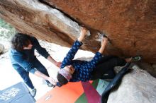 Bouldering in Hueco Tanks on 02/09/2019 with Blue Lizard Climbing and Yoga

Filename: SRM_20190209_1725180.jpg
Aperture: f/5.0
Shutter Speed: 1/125
Body: Canon EOS-1D Mark II
Lens: Canon EF 16-35mm f/2.8 L