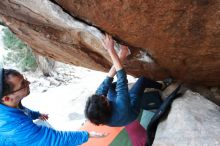 Bouldering in Hueco Tanks on 02/09/2019 with Blue Lizard Climbing and Yoga

Filename: SRM_20190209_1729010.jpg
Aperture: f/5.0
Shutter Speed: 1/125
Body: Canon EOS-1D Mark II
Lens: Canon EF 16-35mm f/2.8 L