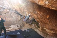 Bouldering in Hueco Tanks on 02/17/2019 with Blue Lizard Climbing and Yoga

Filename: SRM_20190217_1109050.jpg
Aperture: f/4.5
Shutter Speed: 1/250
Body: Canon EOS-1D Mark II
Lens: Canon EF 16-35mm f/2.8 L