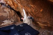 Bouldering in Hueco Tanks on 02/17/2019 with Blue Lizard Climbing and Yoga

Filename: SRM_20190217_1110170.jpg
Aperture: f/4.5
Shutter Speed: 1/320
Body: Canon EOS-1D Mark II
Lens: Canon EF 16-35mm f/2.8 L