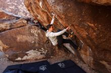 Bouldering in Hueco Tanks on 02/17/2019 with Blue Lizard Climbing and Yoga

Filename: SRM_20190217_1110230.jpg
Aperture: f/4.5
Shutter Speed: 1/400
Body: Canon EOS-1D Mark II
Lens: Canon EF 16-35mm f/2.8 L