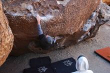 Bouldering in Hueco Tanks on 02/17/2019 with Blue Lizard Climbing and Yoga

Filename: SRM_20190217_1116060.jpg
Aperture: f/4.5
Shutter Speed: 1/400
Body: Canon EOS-1D Mark II
Lens: Canon EF 16-35mm f/2.8 L