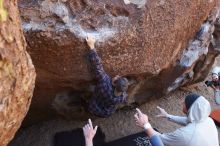 Bouldering in Hueco Tanks on 02/17/2019 with Blue Lizard Climbing and Yoga

Filename: SRM_20190217_1119240.jpg
Aperture: f/4.5
Shutter Speed: 1/500
Body: Canon EOS-1D Mark II
Lens: Canon EF 16-35mm f/2.8 L