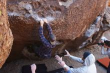 Bouldering in Hueco Tanks on 02/17/2019 with Blue Lizard Climbing and Yoga

Filename: SRM_20190217_1119290.jpg
Aperture: f/4.5
Shutter Speed: 1/500
Body: Canon EOS-1D Mark II
Lens: Canon EF 16-35mm f/2.8 L