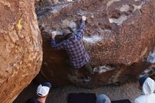 Bouldering in Hueco Tanks on 02/17/2019 with Blue Lizard Climbing and Yoga

Filename: SRM_20190217_1119410.jpg
Aperture: f/4.5
Shutter Speed: 1/500
Body: Canon EOS-1D Mark II
Lens: Canon EF 16-35mm f/2.8 L