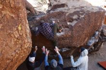 Bouldering in Hueco Tanks on 02/17/2019 with Blue Lizard Climbing and Yoga

Filename: SRM_20190217_1119550.jpg
Aperture: f/4.5
Shutter Speed: 1/640
Body: Canon EOS-1D Mark II
Lens: Canon EF 16-35mm f/2.8 L