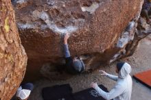 Bouldering in Hueco Tanks on 02/17/2019 with Blue Lizard Climbing and Yoga

Filename: SRM_20190217_1120230.jpg
Aperture: f/4.5
Shutter Speed: 1/500
Body: Canon EOS-1D Mark II
Lens: Canon EF 16-35mm f/2.8 L