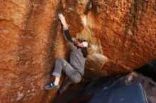 Bouldering in Hueco Tanks on 02/17/2019 with Blue Lizard Climbing and Yoga

Filename: SRM_20190217_1148380.jpg
Aperture: f/5.6
Shutter Speed: 1/250
Body: Canon EOS-1D Mark II
Lens: Canon EF 16-35mm f/2.8 L