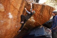 Bouldering in Hueco Tanks on 02/17/2019 with Blue Lizard Climbing and Yoga

Filename: SRM_20190217_1149450.jpg
Aperture: f/5.6
Shutter Speed: 1/320
Body: Canon EOS-1D Mark II
Lens: Canon EF 16-35mm f/2.8 L