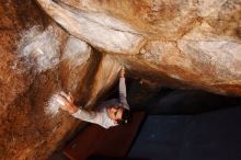 Bouldering in Hueco Tanks on 02/17/2019 with Blue Lizard Climbing and Yoga

Filename: SRM_20190217_1200531.jpg
Aperture: f/4.5
Shutter Speed: 1/250
Body: Canon EOS-1D Mark II
Lens: Canon EF 16-35mm f/2.8 L