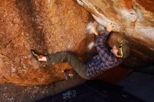 Bouldering in Hueco Tanks on 02/17/2019 with Blue Lizard Climbing and Yoga

Filename: SRM_20190217_1202080.jpg
Aperture: f/4.5
Shutter Speed: 1/250
Body: Canon EOS-1D Mark II
Lens: Canon EF 16-35mm f/2.8 L