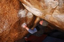 Bouldering in Hueco Tanks on 02/17/2019 with Blue Lizard Climbing and Yoga

Filename: SRM_20190217_1204510.jpg
Aperture: f/4.5
Shutter Speed: 1/250
Body: Canon EOS-1D Mark II
Lens: Canon EF 16-35mm f/2.8 L