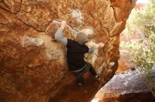 Bouldering in Hueco Tanks on 02/17/2019 with Blue Lizard Climbing and Yoga

Filename: SRM_20190217_1302140.jpg
Aperture: f/5.0
Shutter Speed: 1/250
Body: Canon EOS-1D Mark II
Lens: Canon EF 16-35mm f/2.8 L