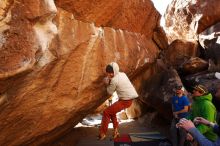 Bouldering in Hueco Tanks on 02/17/2019 with Blue Lizard Climbing and Yoga

Filename: SRM_20190217_1330310.jpg
Aperture: f/5.6
Shutter Speed: 1/400
Body: Canon EOS-1D Mark II
Lens: Canon EF 16-35mm f/2.8 L