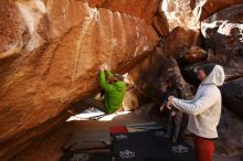 Bouldering in Hueco Tanks on 02/17/2019 with Blue Lizard Climbing and Yoga

Filename: SRM_20190217_1331240.jpg
Aperture: f/5.0
Shutter Speed: 1/400
Body: Canon EOS-1D Mark II
Lens: Canon EF 16-35mm f/2.8 L