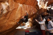 Bouldering in Hueco Tanks on 02/17/2019 with Blue Lizard Climbing and Yoga

Filename: SRM_20190217_1332440.jpg
Aperture: f/5.0
Shutter Speed: 1/400
Body: Canon EOS-1D Mark II
Lens: Canon EF 16-35mm f/2.8 L