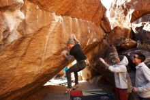 Bouldering in Hueco Tanks on 02/17/2019 with Blue Lizard Climbing and Yoga

Filename: SRM_20190217_1332450.jpg
Aperture: f/5.0
Shutter Speed: 1/400
Body: Canon EOS-1D Mark II
Lens: Canon EF 16-35mm f/2.8 L