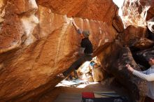 Bouldering in Hueco Tanks on 02/17/2019 with Blue Lizard Climbing and Yoga

Filename: SRM_20190217_1333300.jpg
Aperture: f/5.0
Shutter Speed: 1/400
Body: Canon EOS-1D Mark II
Lens: Canon EF 16-35mm f/2.8 L
